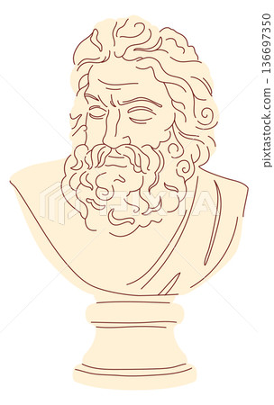 Ancient god head bust. Greek mythology icon Ancient god head bust. Greek mythology icon 136697350
