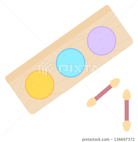 Eye shadow color icon. Makeup plastic palette Eye shadow color icon. Makeup plastic palette 136697372