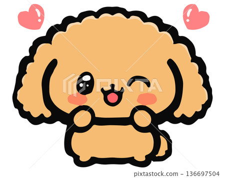 可愛的玩具貴賓犬塗鴉插圖 可愛的玩具貴賓犬塗鴉插圖 136697504