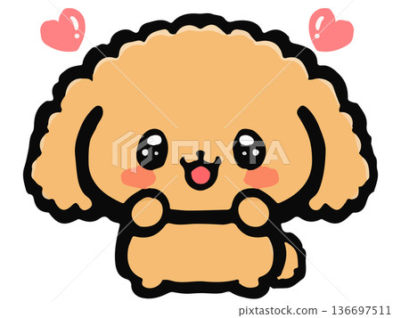 Cute toy poodle doodle illustration 3 136697511
