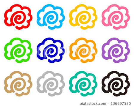 花丸標誌插畫素材套裝 136697580