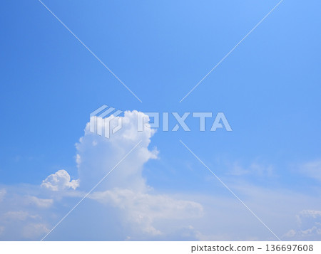 Cumulus clouds rising from below Cumulus clouds rising from below 136697608