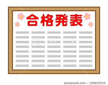 公告欄公佈結果的簡單插圖 136697634