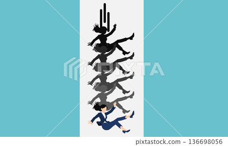 Illustration of a failed businesswoman 136698056