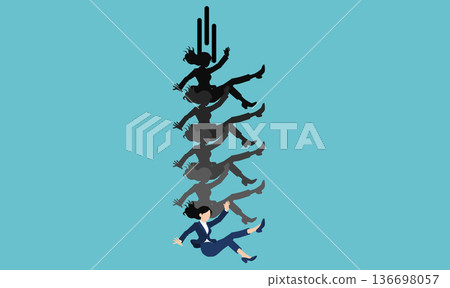 Illustration of a failed businesswoman Illustration of a failed businesswoman 136698057