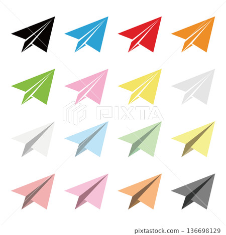 Paper airplane icon set Paper airplane icon set 136698129