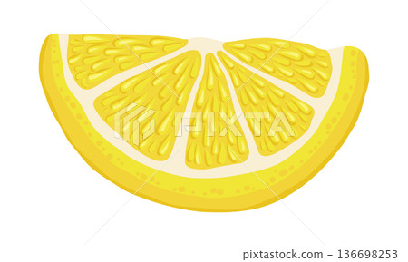 Yellow lemon slice vector hand drawn illustration. Italian food cartoon drawing for mediterranean menu and restaurant template. Isolated citrus fruit drawing perfect for colorful poster and design. Yellow lemon slice vector hand drawn illustration. Italian food cartoon drawing for mediterranean menu and restaurant template. Isolated citrus fruit drawing perfect for colorful poster and design. 136698253