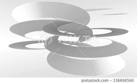 Modern geometric sculpture that conveys balance in 3d 136698560