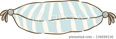 Handdrawn Illustration Of A Striped Pillow Handdrawn Illustration Of A Striped Pillow 136699136