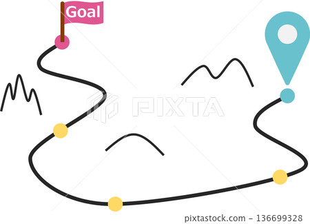 Illustration of a roadmap to achieving your goals Illustration of a roadmap to achieving your goals 136699328
