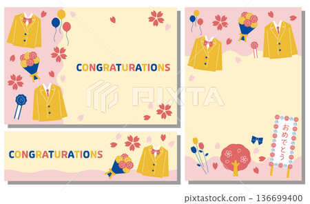 Entrance ceremony/Graduation ceremony material layout set Entrance ceremony/Graduation ceremony material layout set 136699400
