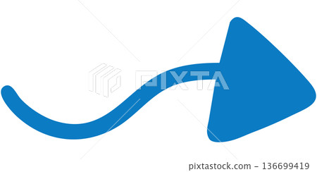 Illustration of a single-line hand-drawn arrow 5 (blue) Illustration of a single-line hand-drawn arrow 5 (blue) 136699419