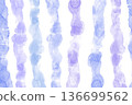 Abstract banner made with alcohol ink. Blue and purple rough stripes on a white background. 136699562