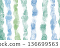 Abstract banner made with alcohol ink. Rough green and yellow-green stripes on a white background. 136699563