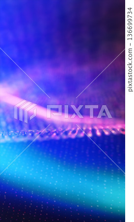 Abstract purple digital wave with glowing particles and flowing light lines, symbolizing data streams, technology, and futuristic motion Abstract purple digital wave with glowing particles and flowing light lines, symbolizing data streams, technology, and futuristic motion 136699734