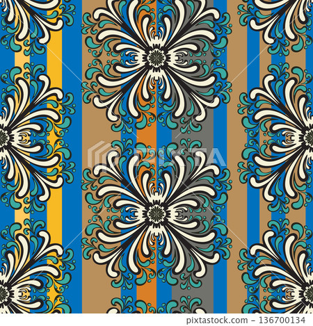 vector seamless pattern with mandala shape vector seamless pattern with mandala shape 136700134