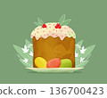 Easter cake with painted eggs, poster 136700423