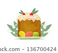 Easter cake with painted eggs, poster 136700424