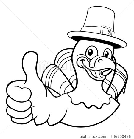 Turkey Thanksgiving Cartoon Bird Christmas Mascot 136700456