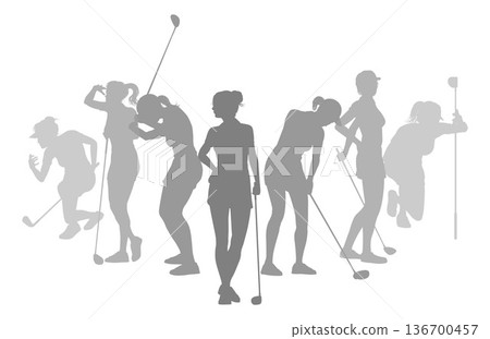 Golfers Golfing Silhouette Golf People Silhouettes Golfers Golfing Silhouette Golf People Silhouettes 136700457