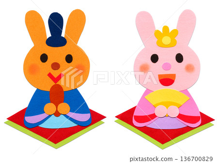 雛祭兔雛娃娃拼貼插畫單品 雛祭兔雛娃娃拼貼插畫單品 136700829