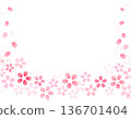 Spring illustration material: Beautiful frame with falling cherry blossoms 3 Spring illustration material: Beautiful frame with falling cherry blossoms 3 136701404