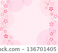 Spring illustration material: Beautiful frame with falling cherry blossoms 4 Spring illustration material: Beautiful frame with falling cherry blossoms 4 136701405