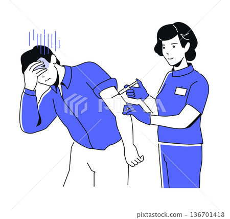 Male Afraid of Injection - colorful flat design illustration Male Afraid of Injection - colorful flat design illustration 136701418