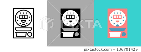彈珠機簡單線條圖標 136701429