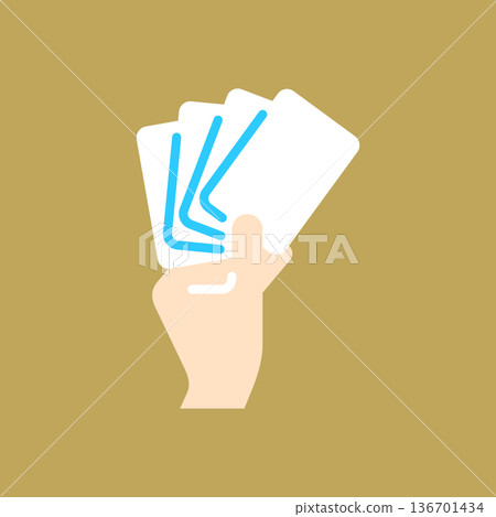 Simple playing card line icon Simple playing card line icon 136701434