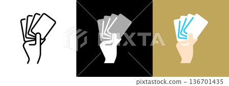 Simple playing card line icon Simple playing card line icon 136701435