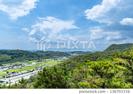 Summer scenery of Saidaiji Temple seen from Mount Takao, Higashi Ward, Okayama City, Okayama Prefecture Summer scenery of Saidaiji Temple seen from Mount Takao, Higashi Ward, Okayama City, Okayama Prefecture 136701538