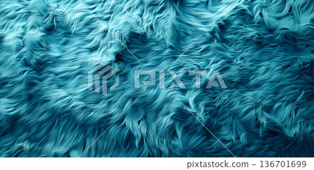 Vibrant aqua fur texture background - Ai Generated 136701699