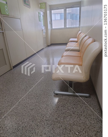 The hallway in front of the hospital examination room 136703175