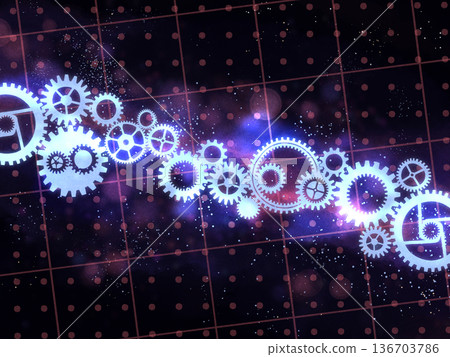 太空蒸氣龐克背景 136703786