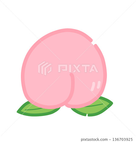 桃子的簡單插圖圖示。 136703925