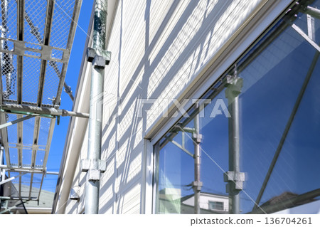Exterior wall repair work for detached houses, exterior walls and windows, exterior insulation renovation Exterior wall repair work for detached houses, exterior walls and windows, exterior insulation renovation 136704261