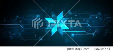 Ukrainian moderm technology background for science and business theme 136704351