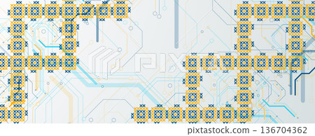 Ukrainian moderm technology background for science and business theme 136704362