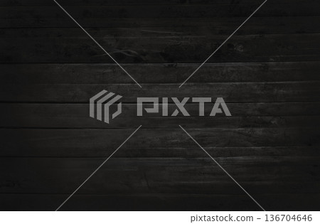 Black bamboo wooden wall background, texture of dark bark wood with old natural pattern for design art work, top view of grain timber. 136704646