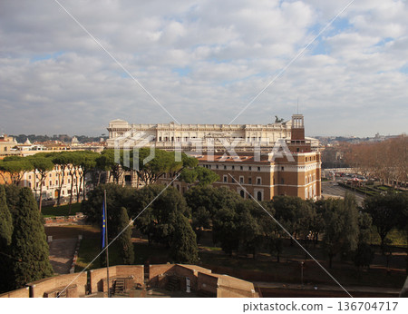 A View of City of Rome from St Angelo Castle, Italy 136704717