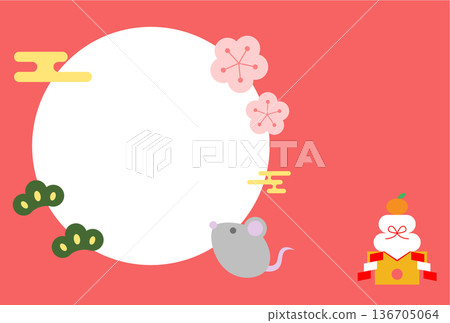 Rat New Year's card postcard illustration template Rat New Year's card postcard illustration template 136705064