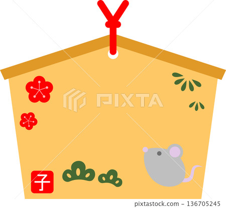Ema icon with a rat on it Ema icon with a rat on it 136705245