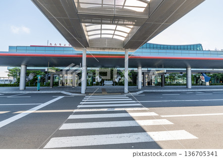 Kushiro Airport (Tanchō Kushiro Airport) in clear skies, Kushiro City, Hokkaido 136705341