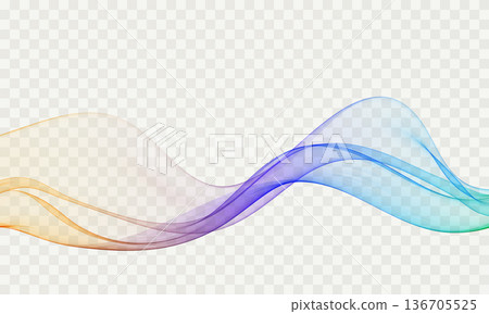 Abstract transparent fluid wave isolated on transparent background. 136705525
