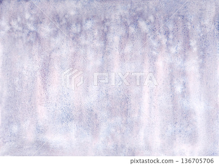 Watercolor abstract winter background with paint splashes imitating falling snow at night. Horizontal pastel purple night sky with snowfall for Merry Christmas and Happy New Year designs Watercolor abstract winter background with paint splashes imitating falling snow at night. Horizontal pastel purple night sky with snowfall for Merry Christmas and Happy New Year designs 136705706
