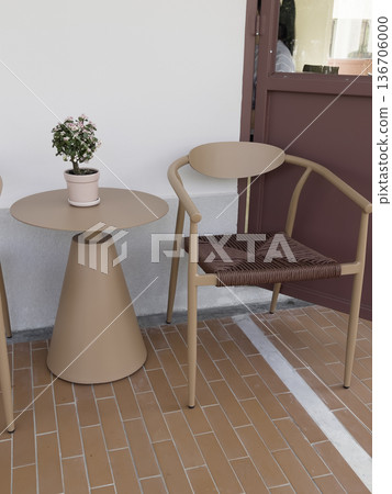 Architectural exterior detail of residential apartment building 136706000