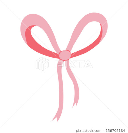 Simple pink ribbon tied in bow Simple pink ribbon tied in bow 136706184