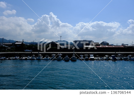Scenery of a port with ships moored Scenery of a port with ships moored 136706544
