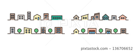Simple cityscape illustration Simple cityscape illustration 136706652